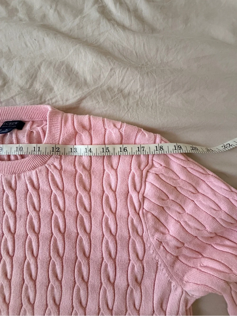 J. Crew Pink Cable-Knit Crewneck Sweater (Men’s sizing) LIKE NEW
